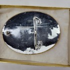 Western Rodeo Team Roping Cowboy Trophy Belt Buckle Vtg  Nos Silver gold Tone