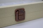 Novel Box Glass Top Linen Jewelry Display Case With 72 Foam Ring Inserts