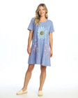 Jess And Jane Daisy Blue Dress Happy Days M To Xl 1x 2x M78-1361 Cotton