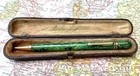 Antique Conklin Marbled Green Celluloide Pencil W traveller Case  Usa  cm3162 