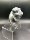 Silver Tone Metal Chrome Bulldog Figurine Paperweight 4 5  Tall Heavy