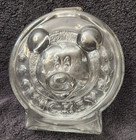 Vintage Walt Disney Co Minnie   Mickey Mouse Anchor Hocking Glass Coin Bank Usa