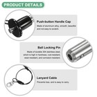 Ball Locking Pins  8mm Dia  50mm Usage Length Button Handle Qick Release Pin