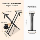 Adjustable Keyboard Stand  Heavy-duty Double-x Piano Stand With Locking Straps F