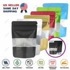 Mylar Foil Food Storage Stand Up Zip Seal Pouch Smell Proof Bags With Window