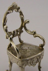 German 800 Silver Miniature Dolls House Toy Chair 1900 Antique