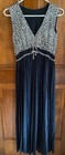 Vintage Nightgown loungewear Leopard Print Bodice black Soft-no Size  sm  med   