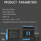 2 Pack Hero 11 Battery   3-channel Charger Station For Gopro Hero 11 10 9 Black