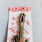 Original Fabulous Beatles Jewelry Brooch On Card 1964 Pin John Lennon Guitar