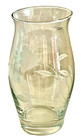 Hand Blown Clear Color Etched Crystal Vase With Floral Pattern 8  Home Decor