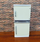 Dollhouse Refrigerator 2 Door Fridge Cream   White Retro Style 1 12 Scale Wood