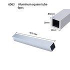6pcs 20x20mm Aluminum Square Tube 1mm Wall  16 Inch 405mm  20x20mm  Silver 