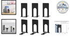 Small Metal Bookends 3 Pairs Black 3 9 X 2 8 X 5 2 In 6 Pcs Non-slip