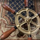 Antique  13    Ship Boat Steering Wheel Brass And Wood