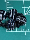 14    Vintage Black N White Striped African Trade Glass Beads Necklace