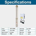 3 od 1hp Deep Well Submersible Pump 100  Cord 13gpm 247 Ft Max control Box 110v