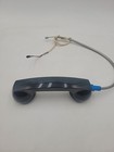 Heavy Duty Armored Cable Payphone Handset - Black - Blue Grommet - G-style