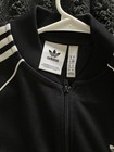 Adidas Originals Men s Black Track Jacket M Full Zip With White Stripes Pockets