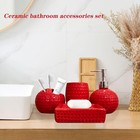 Bathroom Accessories Set 4 Pcs Red Ceramic Bathroom Accessory Set Complete With