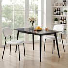 Stackable Dining Chair Set Of 2 Fabric Padded Metal Frame White