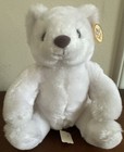 Vintage Russ 9  White Teddy Bear Plush Stuffed Animal With Plastic Tag