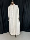 Antique Night  Gown Dressing Robe  Drop Shoulder Button Cotton Early 1800 Museum