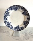 Vintage Cobalt Blue Transferware Plates - English Ironstone Cottagecore Set