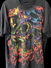 Vintage rare Authentic 1995 Liquid Blue Skull Flames Aop Shirt Size Xl