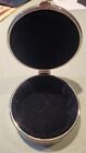 4 5  Trinket Jewelry Box Embossed Silver Tone Metal Black Velvet Lined  2002