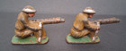 2 Vintage Barclay Manoil Metal Toy Soldiers Kneeling Machine Gunners 1930s Wwii
