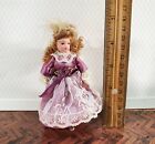 Dollhouse Victorian Girl Doll Curly Hair Porcelain Poseable 1 12 Scale Miniature