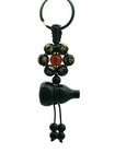 Handmade Feng Shui Obsidian Om Mani Padme Hum Wu Lou Gourd Key Ring Key Chain 
