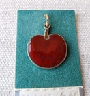 Sterling Silver   Vintage Apple Fruit Teacher Gift Charm Pendant   New Old Stock