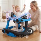 7-in-1 Foldable Baby Walker Converts Push Car To Bouncer Rocker W  Music Lights
