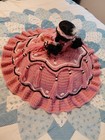 Vintage Crochet Bed Doll Native American  Pillow Base  Amber brown Blinking Eyes