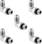 5 Pack 90 Degree Elbow Hydraulic Hose Fittings  3 8  Jic 37   Male X  6 Sae orb