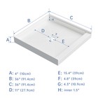 Non-slip Smc Shower Pan Base 36  X 36  X 4  Center Drain Single Threshold White
