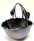 Meriden B Co  Silver Plate Lily Handle Basket Quadruple Silver Plated  49 Vtg