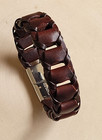 Genuine Leather Man s Bracelet With Magnetic Clasp Brown Leather 8 25  Bracelet