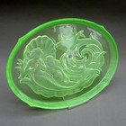 Art Deco Green Uranium Glass Vanity Tray   Mermaid Lady   Walther   Sohne