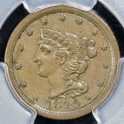 1849 Braided Hair 1 2c Half Cent Pcgs Au 53