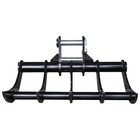 Mini Excavator 450mm Heavy Duty 5tooth Grass Rake Digger Attachment With 2 Pins