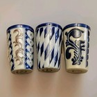 Vintage Goebel Blue Salt Glaze Stoneware Mug Saizglasur  West Germany  Set Of 3