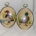 Mallard Duck Pictures Handmade Cross Stitch Crewel Vintage Small Framed 1980s