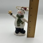 Vintage 5  Ceramic Snowman Ornament Holding Star New