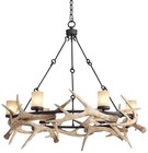 Antler Lodge Black Chandelier 36 3 4  Wide Rustic Deer Horn 6-light Fixture