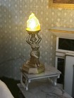 Art Deco Goddess Torch Lamp Lighted Miniature Dollhouse 1 12