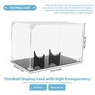 Football Display Case Acrylic Football Holder With Lid And Black Base Clear9328