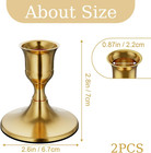 Brass Gold Taper Candle Holders Set Of 2  Vintage Metal Candlestick Holders For