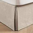 Pleated Waffle Weave Bed Skirt  Tailored Dust Ruffle 14 Inch Drop Easy Fit  Mach